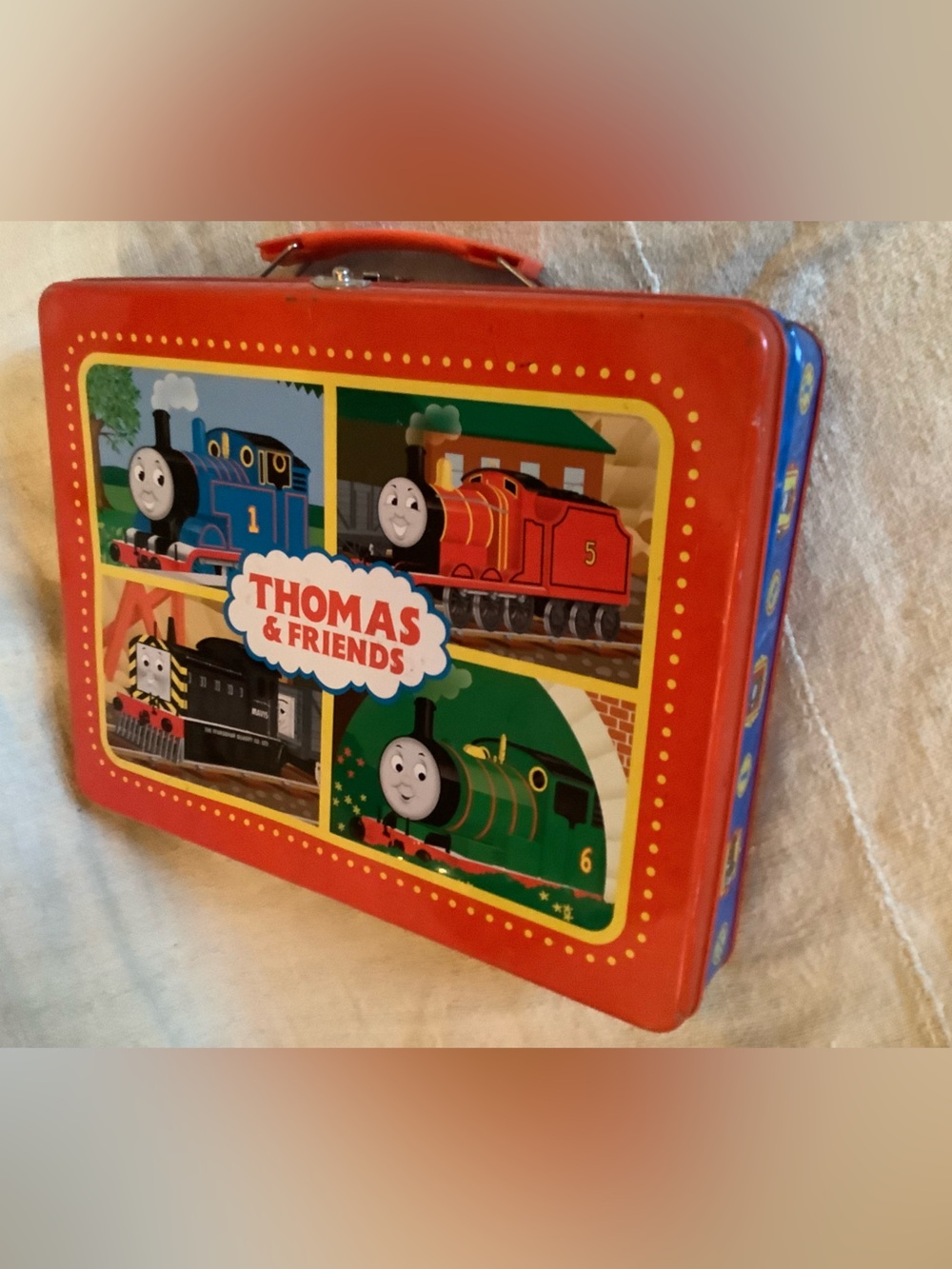 Vintage Y2K Thomas Wooden Railway Train Carrying Case by Schilling Wooden Trains